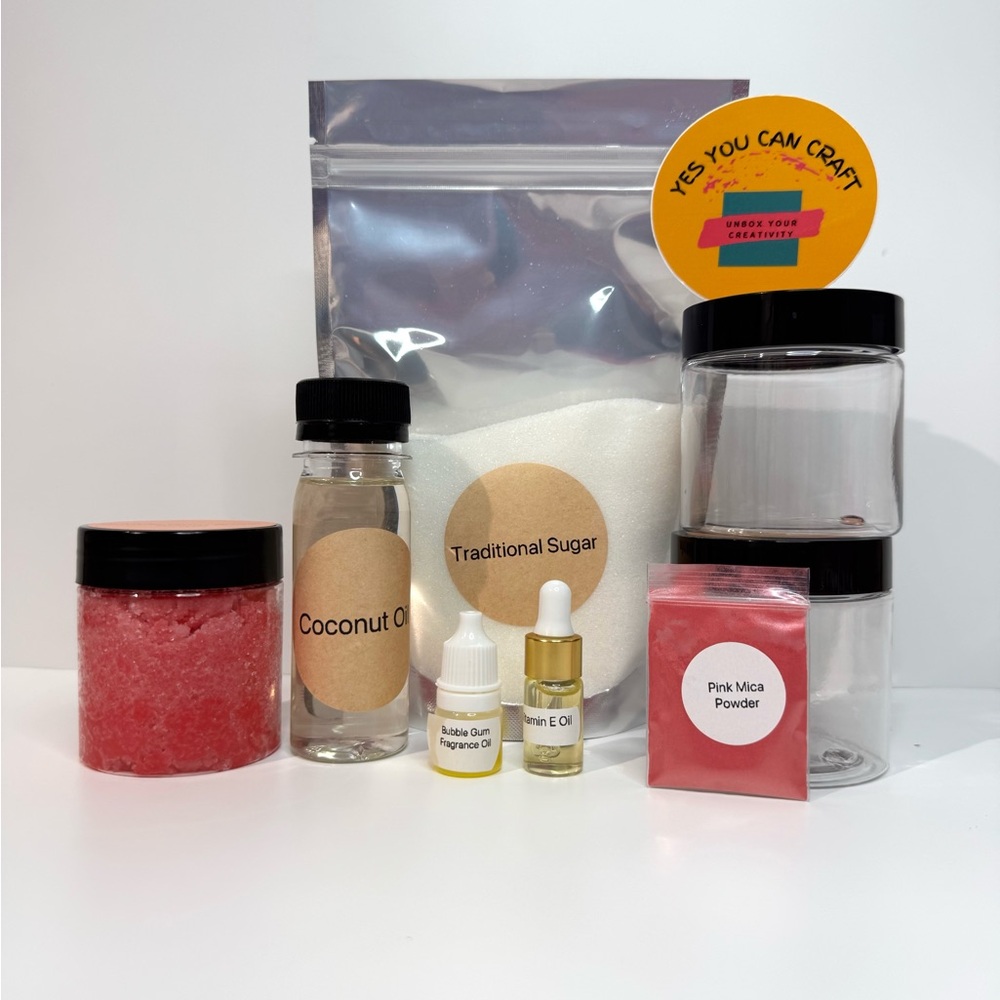 DIY Sugar Scrub Making Kit- Bubble Gum Scent